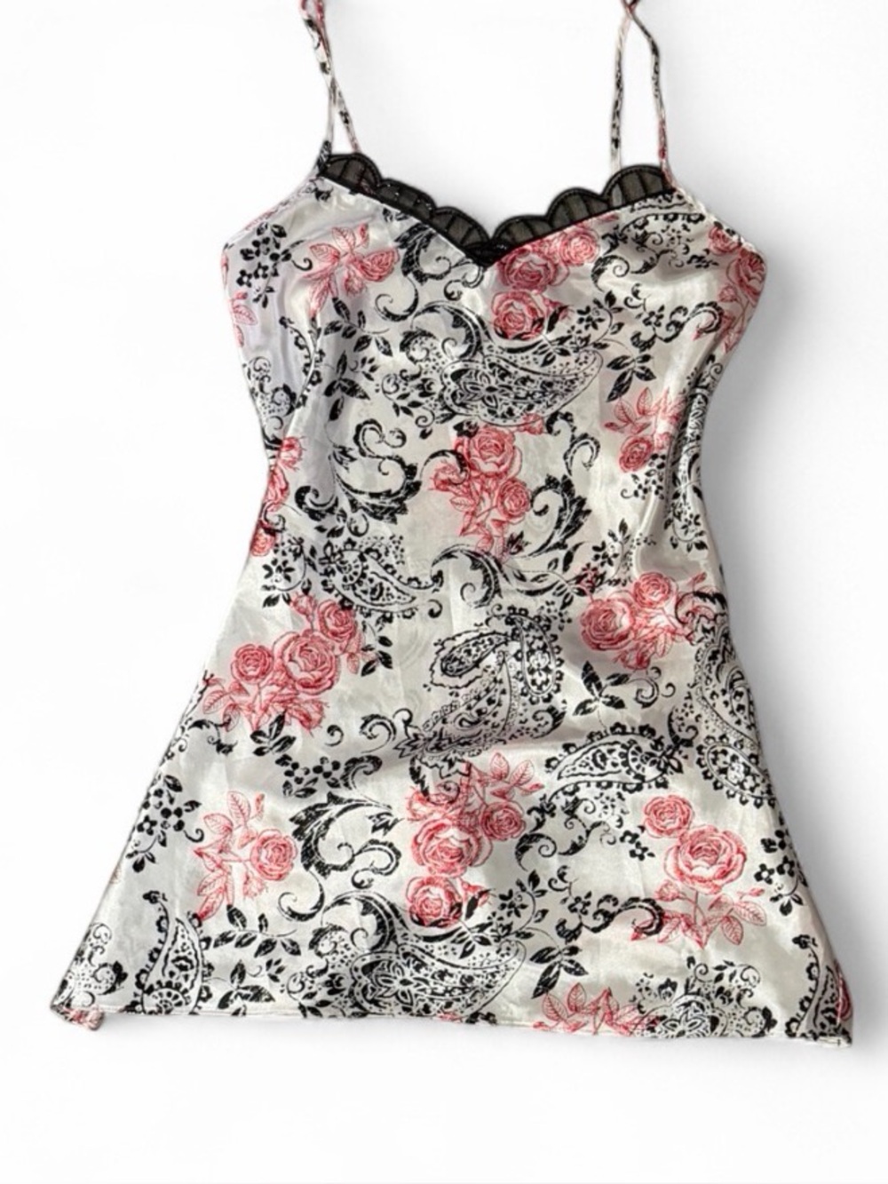 Vintage Morgan Taylor Floral Lace Sequin Slip Dress